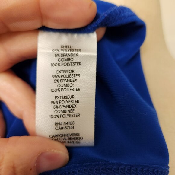 Calvin Klein Royal Blue Flutter Sleeve Blouse Top S/P - Picture 7 of 8